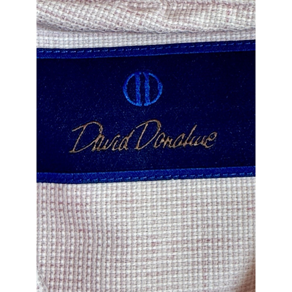 David Donahue 100% Cotton Button Down Pale Pink Long Sleeve Spring Easter L (B7) - Picture 6 of 8